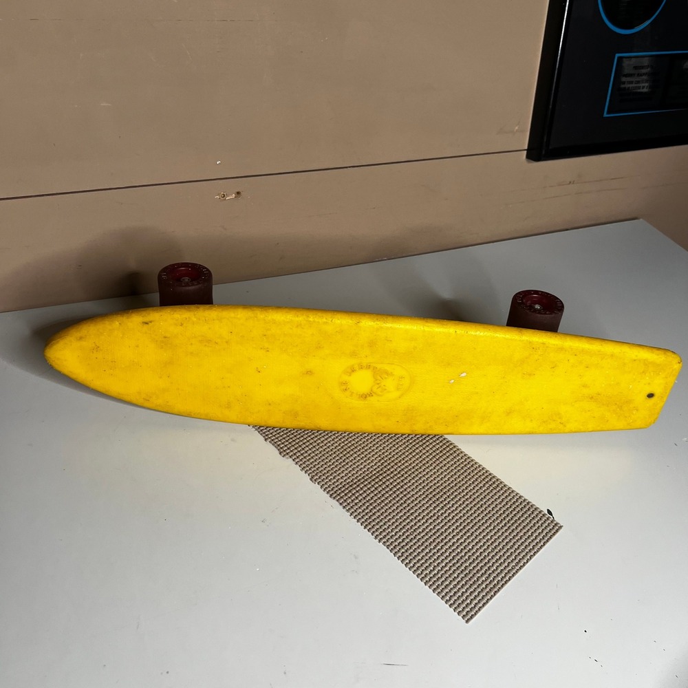 Vintage Roller Derby No 76 Skateboard Yellow Plastic Banana Board Red Wheels
